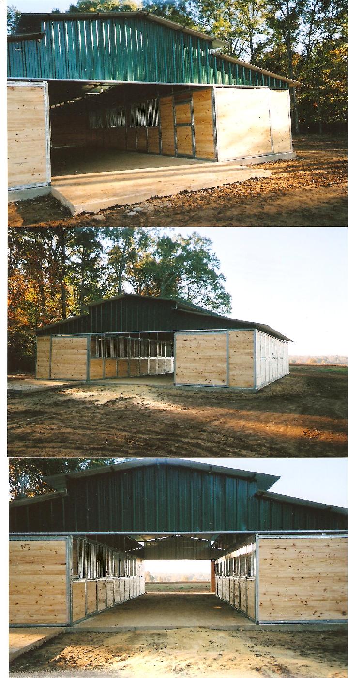 Breezeway Barn 8 Stall 16 ft Center Aisle