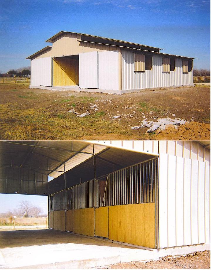 BARN WITH T1-11 INTERIOR AND YOKE DOORS