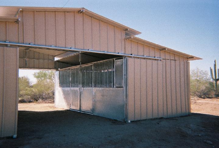 METAL BARN WITH STEEL STALLS
